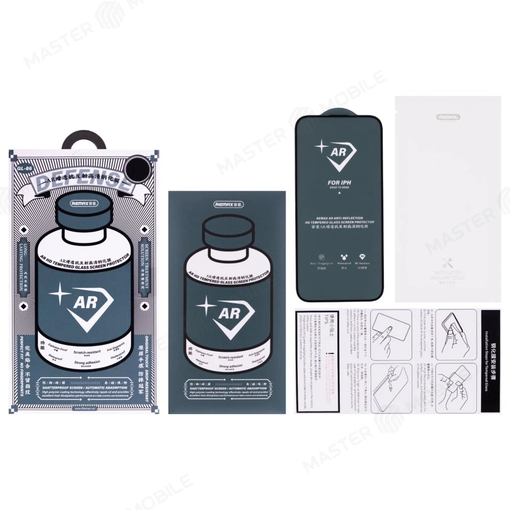 Защитное стекло Remax Corning Glass GL-86 для Apple iPhone 15 Plus / iPhone 16 Plus (антибликовое) (черный) фото №4