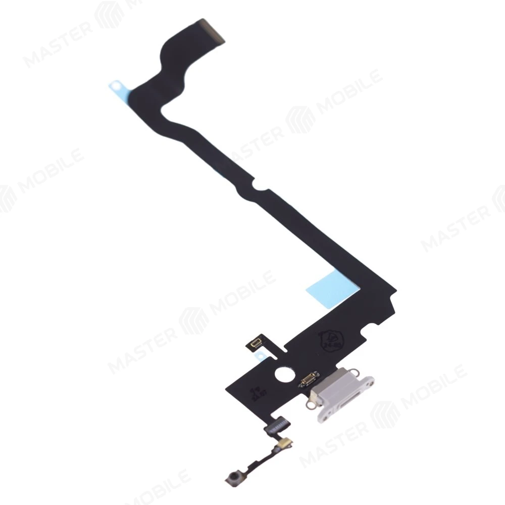 Шлейф для Apple iPhone Xs Max с комп. + разъем зарядки + микрофон (белый) (ORIG100) фото №3