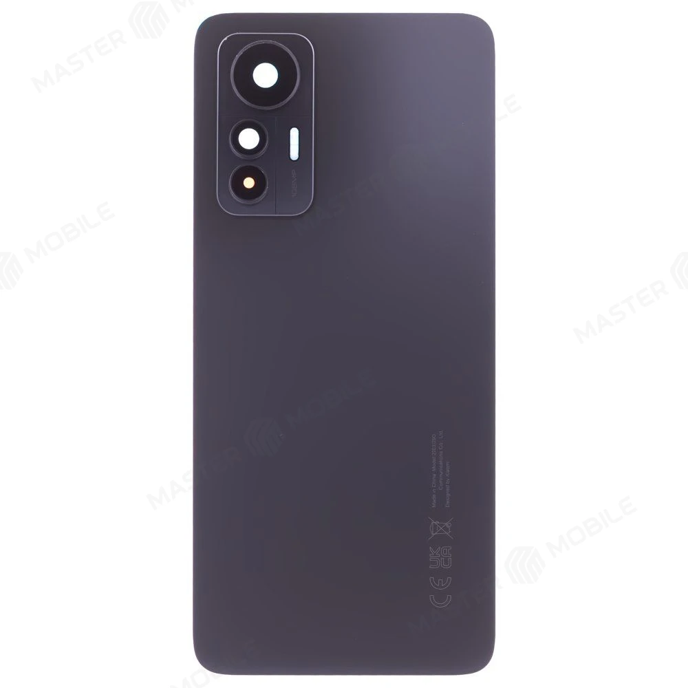 Задняя крышка для Xiaomi 12 Lite (2203129G) (черный) (в сборе со стеклом камеры) (ORIG100)  фото №1