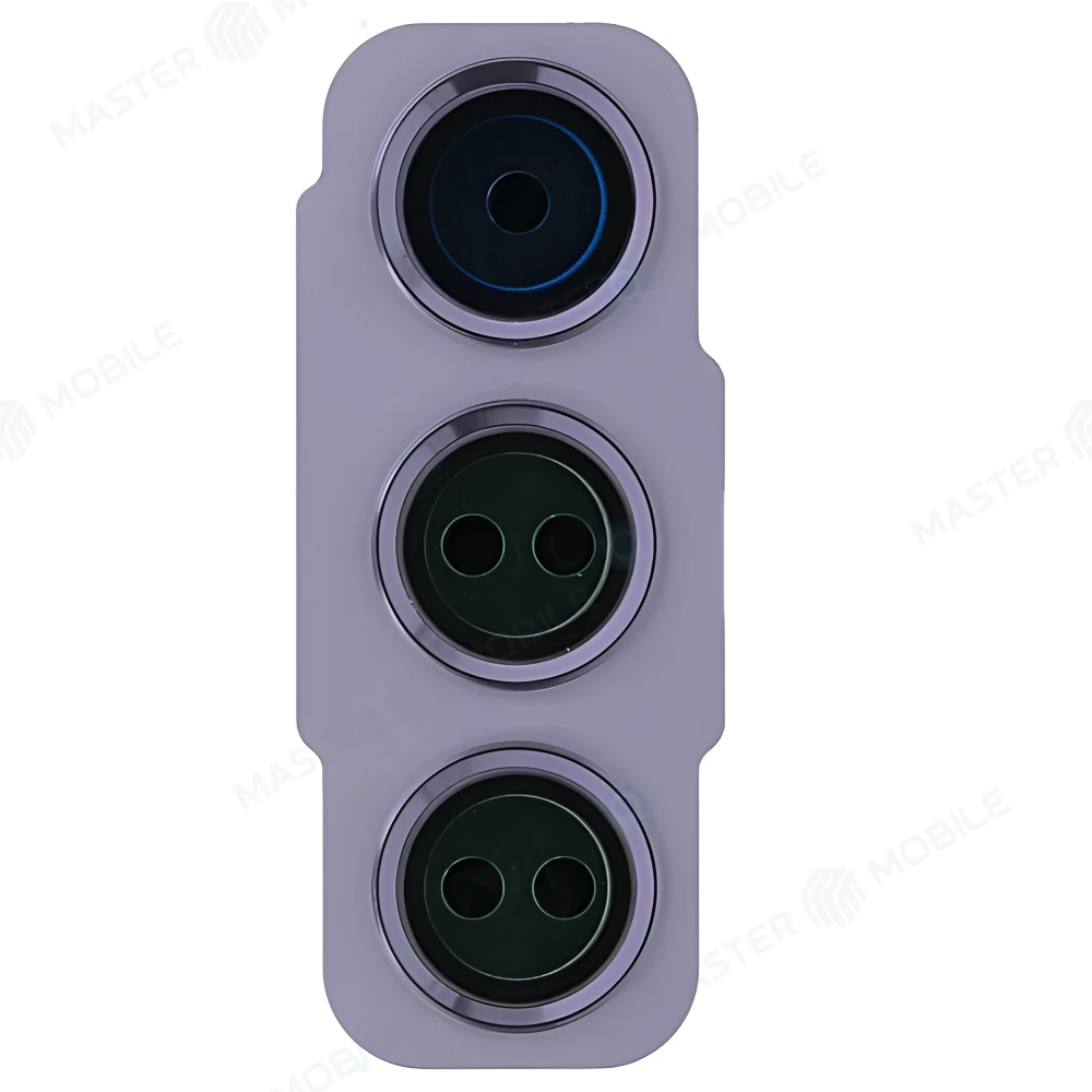 Стекло задней камеры для Samsung G990 Galaxy S21 FE (в рамке) (фиолетовый) 