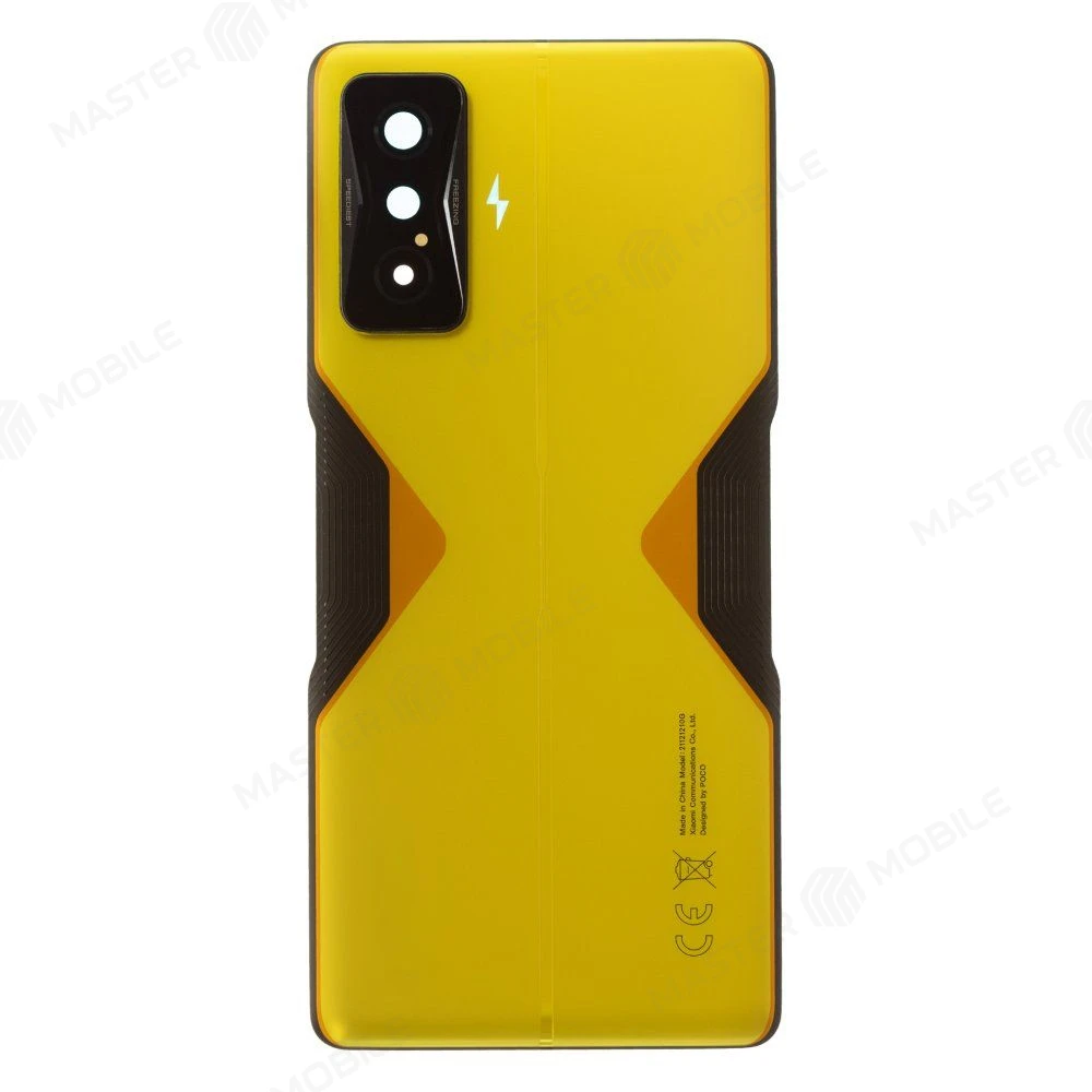 Задняя крышка для Xiaomi Poco F4 GT (21121210G) (желтый) (в сборе со стеклом камеры) (ORIG100)  фото №1