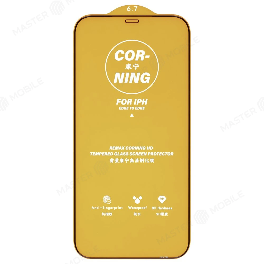 Защитное стекло Remax Corning Glass GL-83 для Apple iPhone 12 Pro Max (усиленное) (черный) фото №3