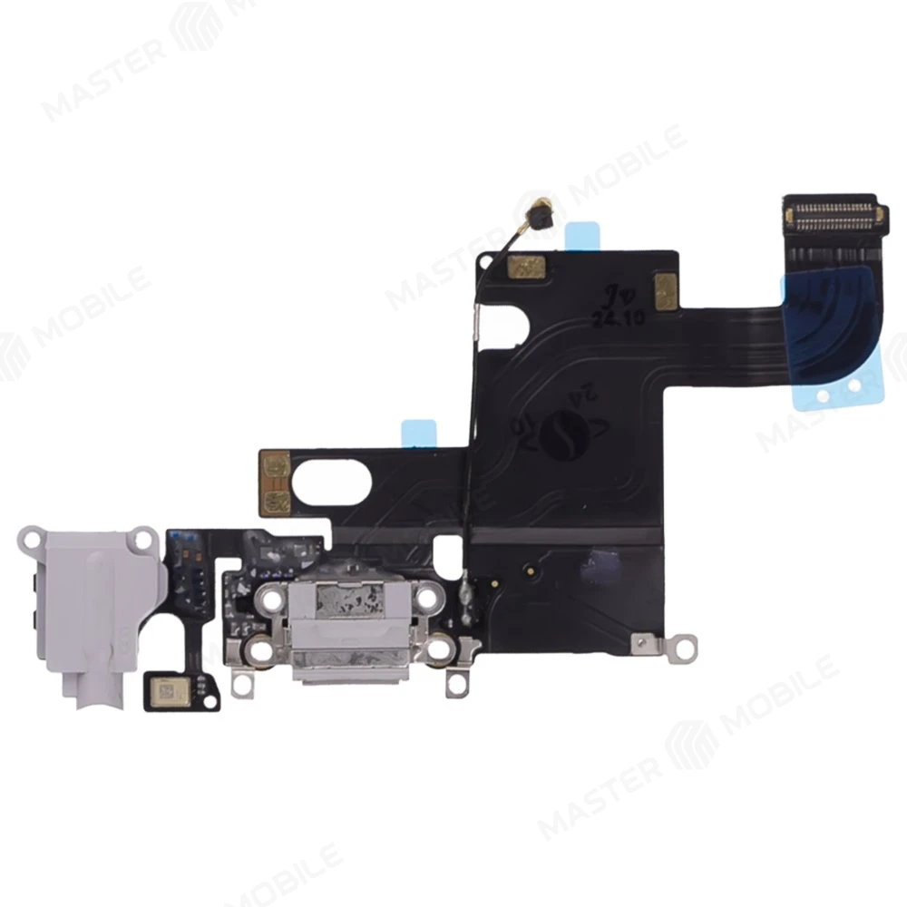 Шлейф для Apple iPhone 6 с комп. + разъем зарядки/гарнитуры + микрофон (серый) (ORIG100) фото №1