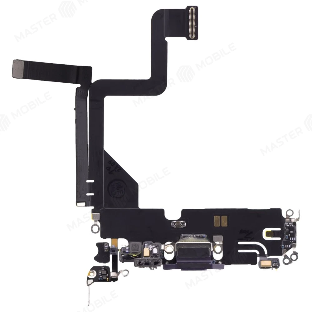 Шлейф для Apple iPhone 14 Pro с комп. + разъем зарядки + микрофон (фиолетовый) (ORIG100) фото №1