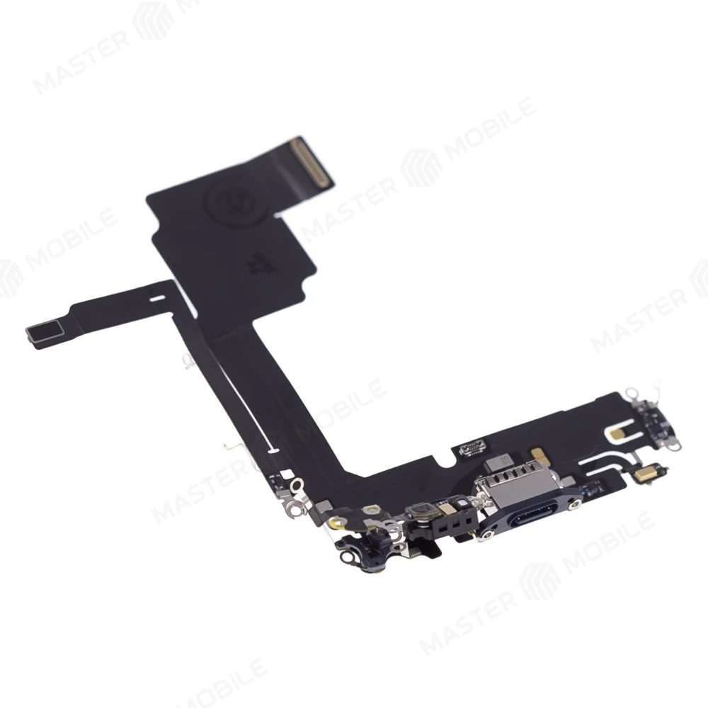 Шлейф для Apple iPhone 15 Pro с комп. + разъем зарядки + микрофон (синий) (ORIG100) фото №3