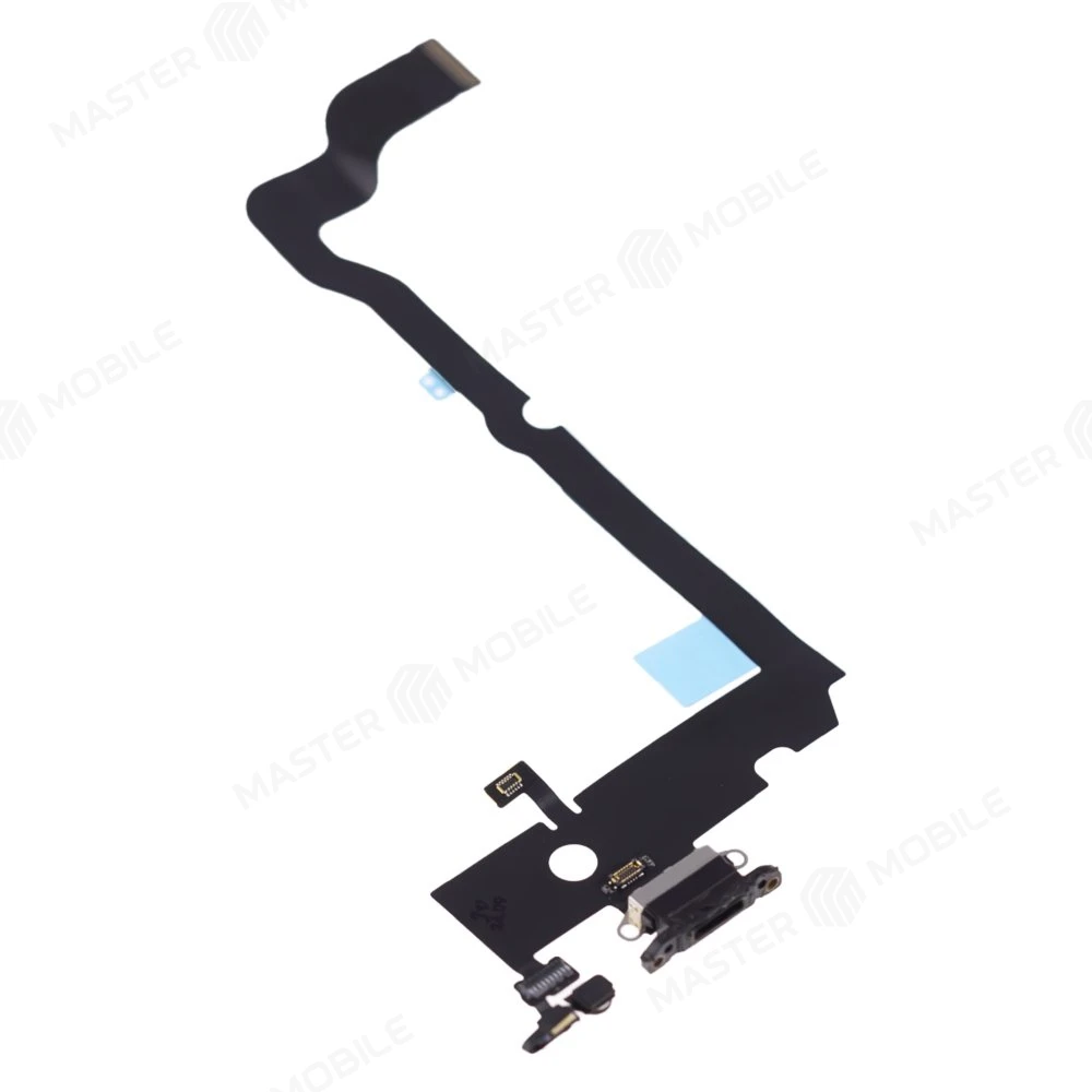 Шлейф для Apple iPhone Xs Max с комп. + разъем зарядки + микрофон (черный) (ORIG100) фото №3