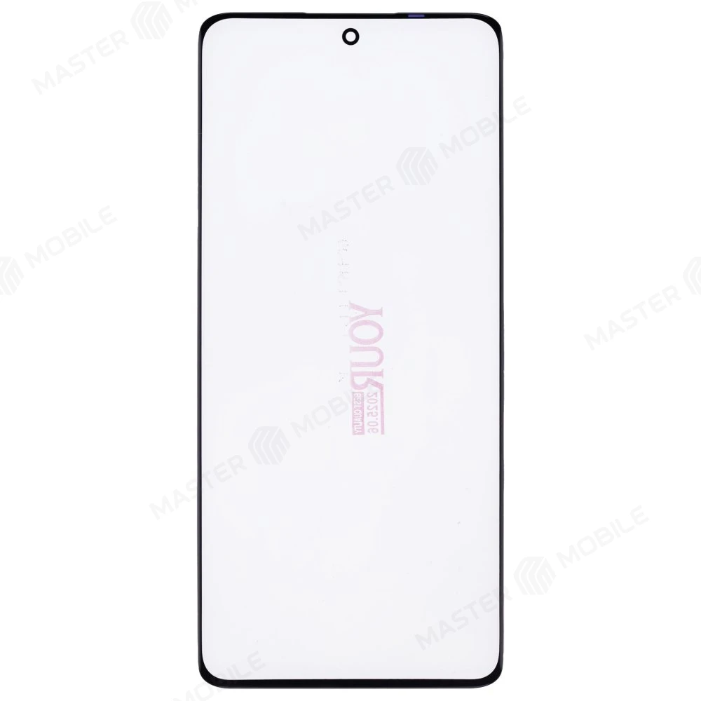 Стекло модуля для Realme 10 Pro+ 5G (RMX3686/RMX3687) / 11 Pro 5G (RMX3771) / 11 Pro+ 5G (RMX3741) + OCA (черный) (Mustby) (Premium) фото №1