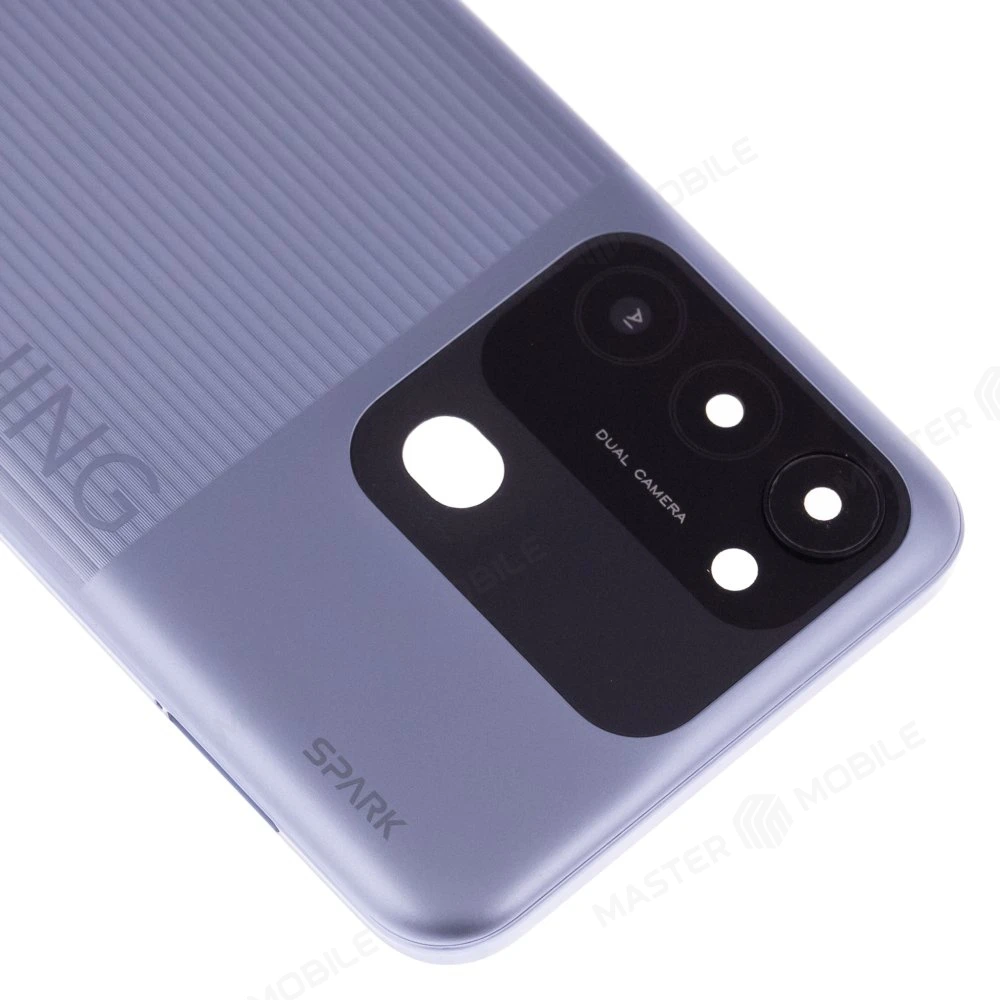 Задняя крышка для Tecno Spark GO 2022 (KG5) (серебристый) (в сборе со стеклом камеры) фото №3