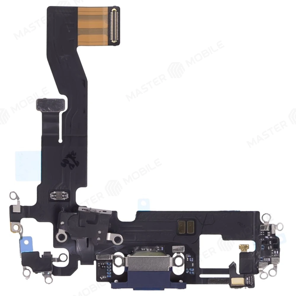 Шлейф для Apple iPhone 12 / iPhone 12 Pro с комп. + разъем зарядки + микрофон (синий) (ORIG100) фото №1