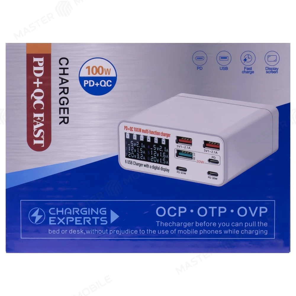 Зарядная станция Product Schematic WLX-896 на 6 USB портов с дисплеем (40W) фото №4