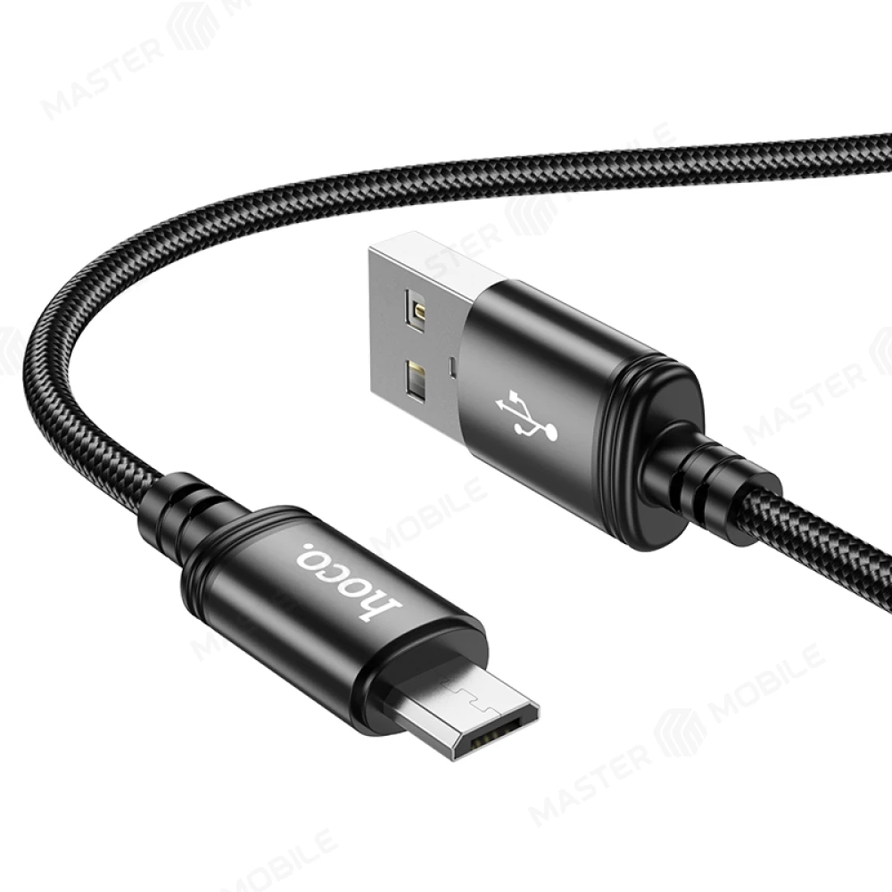 Дата-кабель Hoco X89 USB - MicroUSB 1 м (плетеный) (черный) фото №1