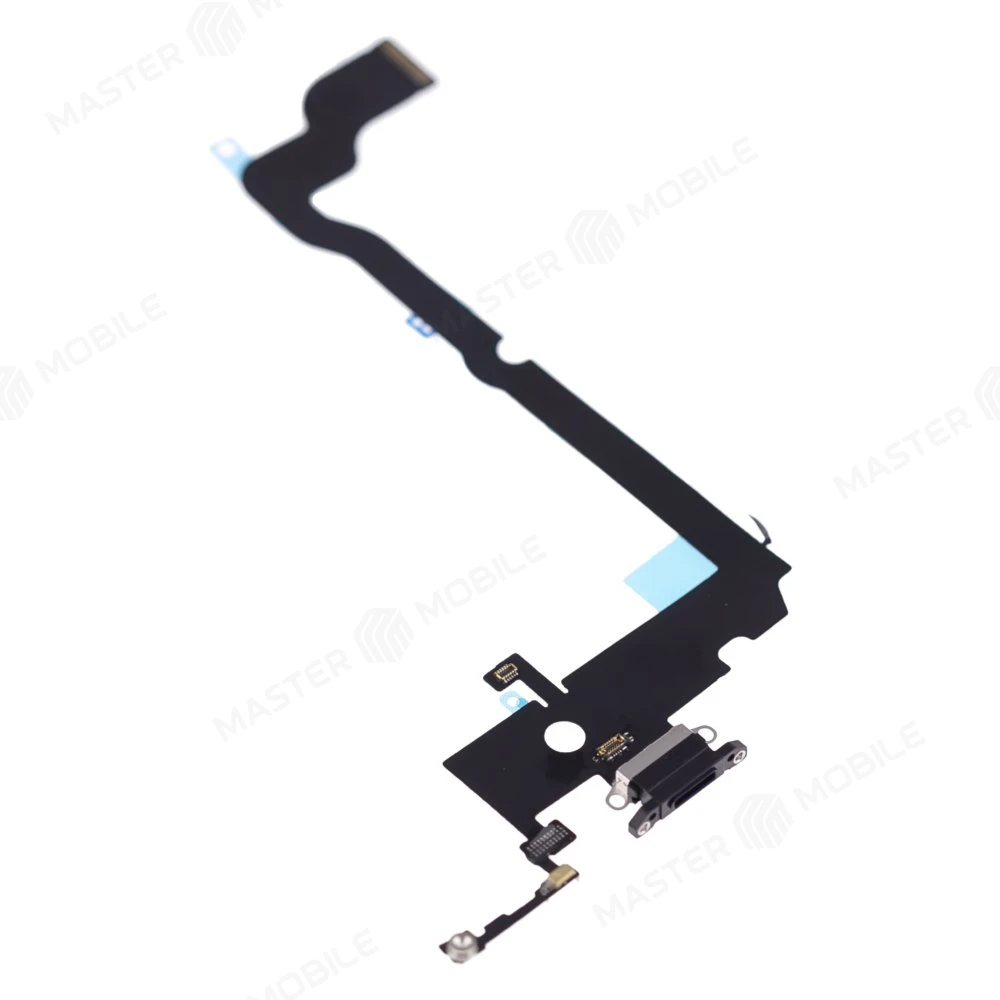 Шлейф для Apple iPhone Xs Max с комп. + разъем зарядки + микрофон (черный)  фото №3