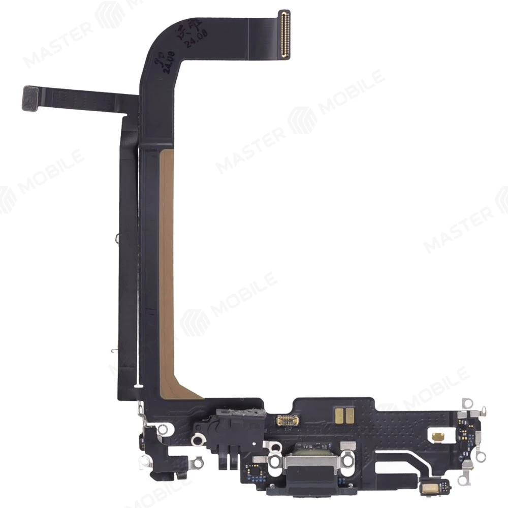 Шлейф для Apple iPhone 13 Pro Max с комп. + разъем зарядки + микрофон (зеленый) (ORIG100) фото №1