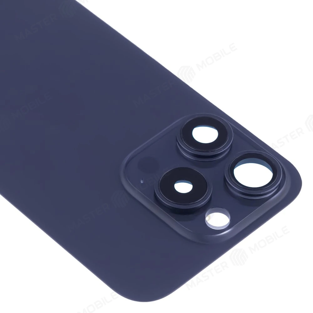 Задняя крышка для Apple iPhone 15 Pro (синий) (в сборе со стеклом камеры) (Premium) фото №3