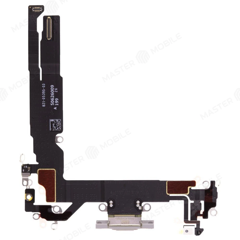 Шлейф для Apple iPhone 17 (SIM + eSIM) / iPhone 17 (eSIM) с комп. + разъем зарядки + микрофон (белый) (ORIG100) фото №2