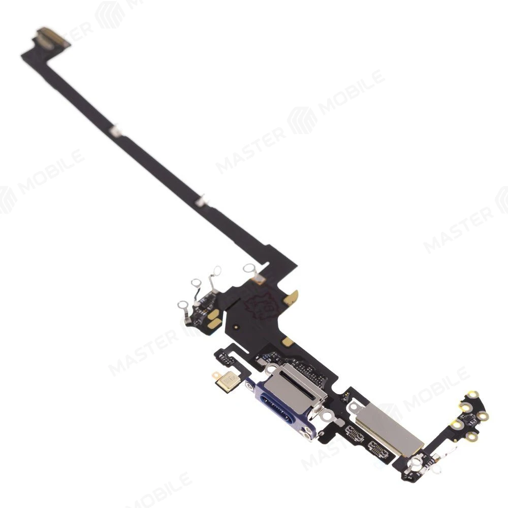 Шлейф для Apple iPhone 17 Pro (eSIM) с комп. + разъем зарядки + микрофон (синий) (ORIG100) фото №3