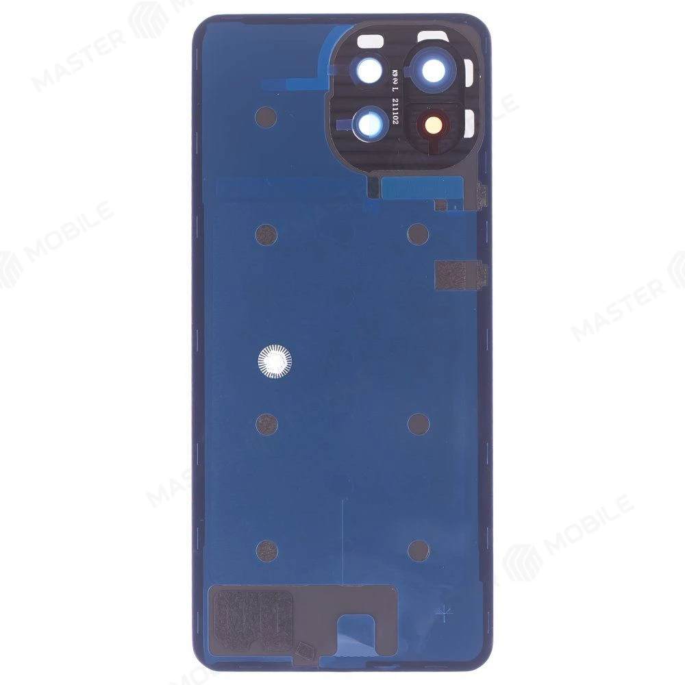 Задняя крышка для Xiaomi 11 Lite 5G NE (2109119DG) / Mi 11 Lite (M2101K9AG) / Mi 11 Lite 5G (M2101K9G) (голубой) (в сборе со стеклом камеры (ORIG100)  фото №2