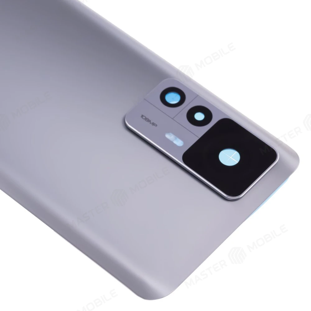 Задняя крышка для Xiaomi 12T (22071212AG) (серебристый) (в сборе со стеклом камеры) фото №3